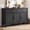 Black, variant on ROGALIS 55"Buffet Cabinet with Storage,Farmhouse Buffet Sideboard with 2 Drawers 3 Doors Adjustable Shelves,Coffee Bar Cabinet with Adjustable Shelves for Kitchen Living Room,Black