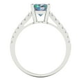 thumbnail image 4 of 2.21 ct Oval Cut Blue Moissanite Solitaire with Simulated Diamond Accents 18K White Gold Womens Engagement Ring, 4 of 5