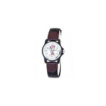 Disney Minnie Mouse Dial Textile Leather Polycarbonate Ladies Watch MCK624