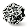 thumbnail image 1 of Fancy Bead White Sterling Silver Themed 12.3 mm 11.6 Polished Antiqued Star Bead, 1 of 4