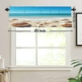 thumbnail image 3 of Remain Unique Polyester Rod Pocket Curtain Valance with Seashell and Starfish Beach Scene for Home Bedroom Living Room Kitchen Window Decor 54x18 inch, 3 of 5