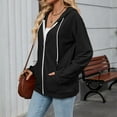 thumbnail image 6 of Hoodie Women Oversized Womens Sweatshirt Casual Lightweight Cropped Zip Up Women's Hoodies & Sweatshirts Cozy Pocket For Wear Autumn And Winter Basic Style Easy Care Machine Washable, 6 of 8