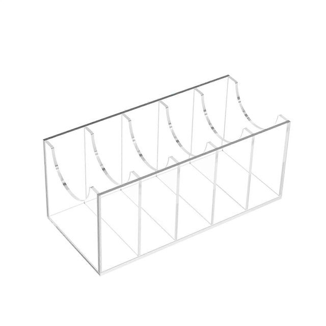 Acrylic Strap Organizer Clear Storage Keeper, Multi Slot Stand, Stackable Rack, Medium 5Grid Closet for Men Accessories