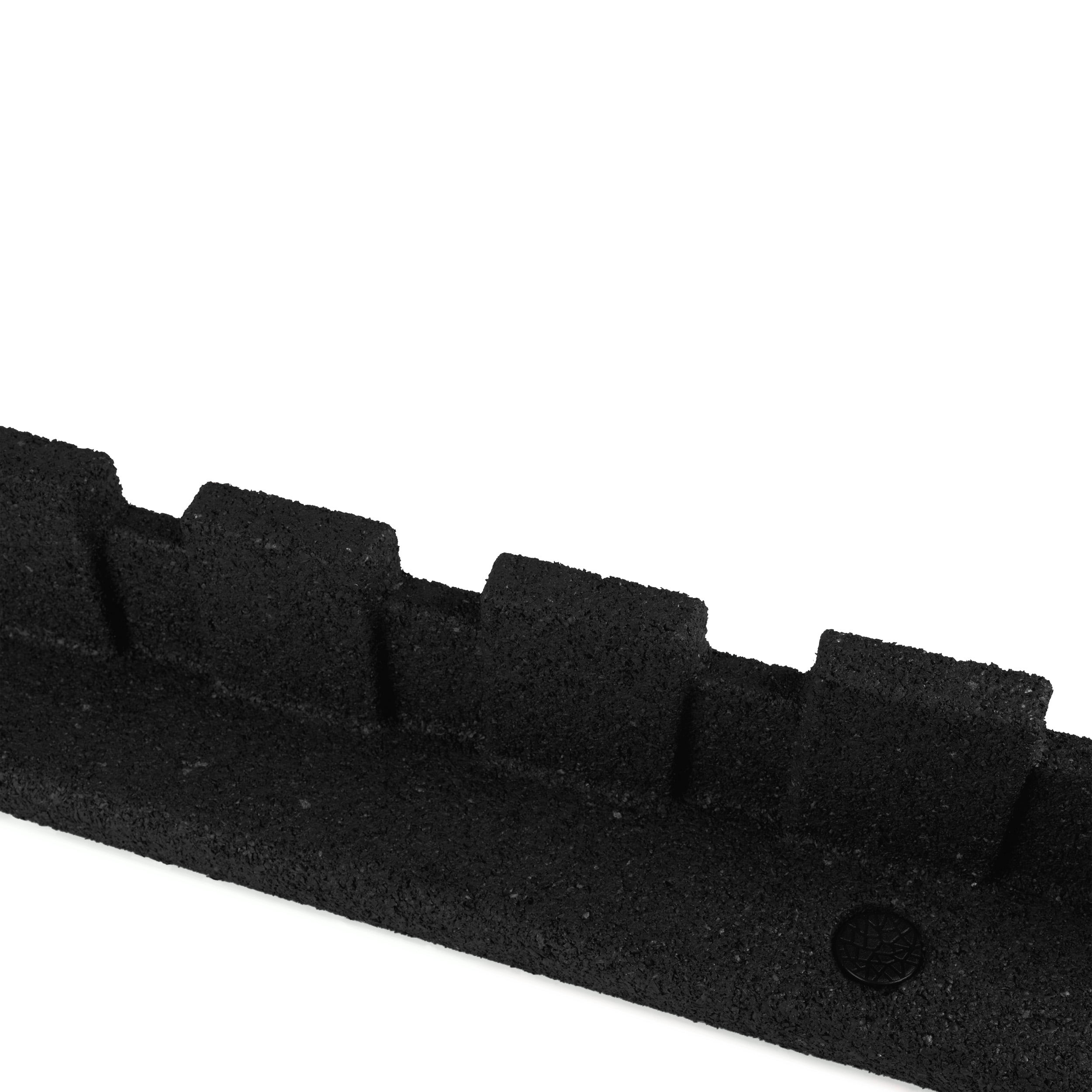 GroundSmart Castle Landscape Edging, 4' Black Rubber Garden Edging Border, 6 pack