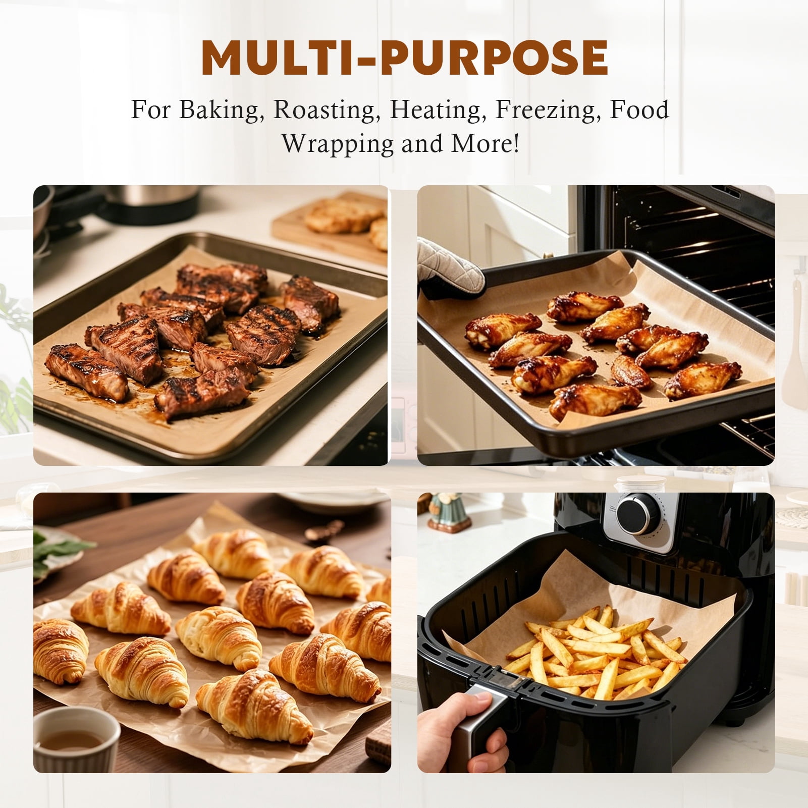 Godance 360 Count Parchment Paper Baking Sheets, 12 x 16 Inch Precut Non-Stick & Unbleached Baking Parchment, Flat Baking Paper Liner for Oven, Grilling, Air Fryer, Steaming, Fit for Half Sheet Pans