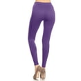 thumbnail image 3 of Women's Solid Color Basic Soft Comfy Elastic Waistband High Waist Leggings, 3 of 4
