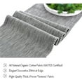thumbnail image 2 of Coffee Table Runner 14 x 36 inch Short Table Runner With Decorative Stitched Edge Natural Organic Cotton Fabric Small Dresser Scarf Dining Table Topper Washable Cloth Decor Table Centerpiece Grey, 2 of 7