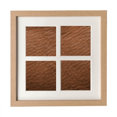 thumbnail image 1 of Cadre Design en Cuir Marron pour Mur Ou Table avec 4 Ouvertures pour Photos, 1 of 3