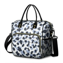 Blue and Dark Blue Leopard Pattern Womens Lunch Box for Work,Insulated Large Lunch Bag for Tween and Teen,Loncheras Para Mujer,Leakproof Adult Lunch Bag for Work,Beach,Travel,Picnic,Camping