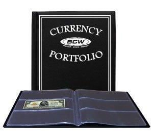25 BCW 3-Pocket Currency Pages Size 3.5 x 8 Paper Money Binder Holders 