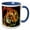 Blue/White, variant on 3drose, Snarling Bengal Tiger Head Portrait, 11oz Two-tone Yellow Mug