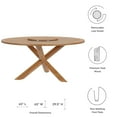 thumbnail image 2 of Modway Wellspring 63" Outdoor Patio Teak Wood Dining Table in Natural, 2 of 6