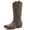 25YY08 Brown, variant on GLOBALWIN Cowboy Boots For Women Comfortable Cowgirl Boots For Daily Wear, Work & Travel Square Toe Fall Boots With Low Heel And Easy Side Zipper Versatile Mid Calf Boots For Women Camel Size 9.5M