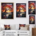 thumbnail image 4 of Designart "Cosmic Hued Baobab Trees II" Tree Baobab Floater Framed Wall Art Living Room, 4 of 5