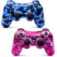thumbnail image 2 of PS3 Controller Wireless Shock Gamepad para Playstation 3 Remotes, Six-Axis Wireless PS3 Controller con cable de carga,Purple oso de fresa Producto electrónico, 2 of 6