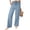 Sky Blue -BB31, variant on Dwellite Wide Leg Pants for Women Summer Cotton Linen Palazzo Drawstring Elastic Waist Beach Trousers with Pockets Khaki L