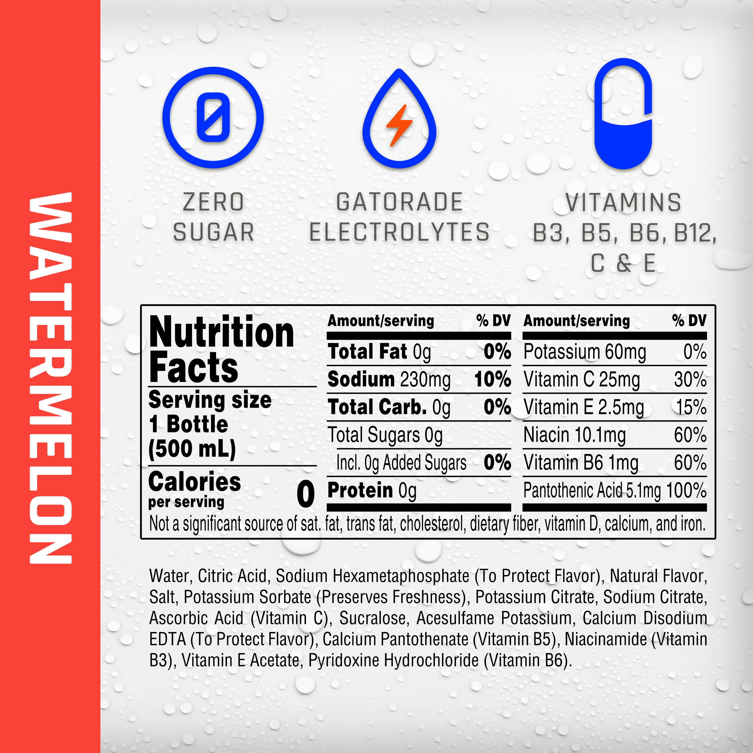 Propel Electrolyte Enhanced Water Sports Drink, Watermelon Flavored Water, Zero Calorie & Zero Sugar Hydration with Electrolytes and Vitamins C & E, 16.9 fl oz Water Bottles (12 Pack)​