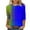 Blue, variant on Nfurl Womens 3/4 Length Sleeve T Shirts Plus Size Fashion Neon Graphic Tees Casual Crew Neck Blouses 2025 Fall Tops Three Quarter Sleeved Tshirt Hot Pink XXL