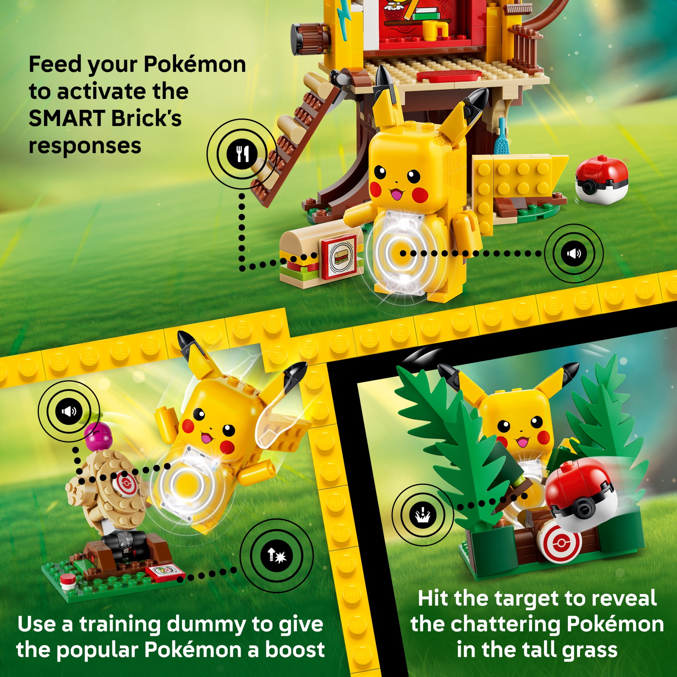LEGO Pokémon SMART Play: Training House with Pikachu - All-in-One Set with a SMART Brick, Pokémon Figure, 4 Tags & Charger - Interactive Toy - Gift for Boys & Girls, Ages 6+ - 72164