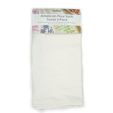 Craft Basics Cotton American Flour Sack Towel 2 Count (White)