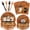 Orange, variant on 96PCS Halloween Paper Plates and Napkins Set, Serves 24 Guests- Vintage Ghost Pumpkin Disposable Dinnerware Set, Orange & Black Plastic Forks, Trick or Treat Boo Halloween Party Supplies