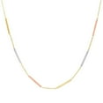 thumbnail image 5 of JewelStop 10k Tri-color Gold 0.9mm Bar Station Link Chain Necklace, Lobster Clasp. Includes 1" extender. - 18", 5 of 6