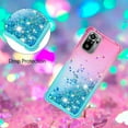 thumbnail image 6 of Xiaomi Redmi Note 10 4G (Not 5G) Cute Case with Strap Crossbody Gradient Quicksand Bling Sparkle Flowing Liquid Floating with Neck Cord Lanyard Strap Case for Redmi Note 10S LSGS Powder Blue, 6 of 14
