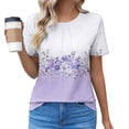 thumbnail image 5 of Blczomt Spring Tops for Women Pleated Purple Summer Y2K Shirts Floral 2026 Cute Womens Blouses Casual,XXXL, 5 of 6