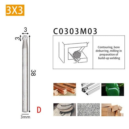 

3mm Shank Rotary File Router Grinding Burr Rotary Steel File Polishing D Type