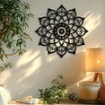 thumbnail image 4 of HELLOYOUNG Large Metal Mandala Wall Art Black Floral Sculpture  Atmosphere Accessories Crafted From Durable Iron  Elegant for Indoor/outdoor Hanging Housewarming Gifts Christmas Sign, 4 of 13