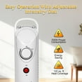 thumbnail image 4 of Caynel Mini Electric Oil Filled Radiator Portable Indoor Space Heater 7-Fin with Thermostat,Energy Saving,700W, White, 4 of 7