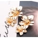 thumbnail image 3 of Pendientes Sense Pendientes Estilo Pendientes Distintivos Multicolor Doble Capa Flor Pendientes Sencillos para Mujer, 3 of 6