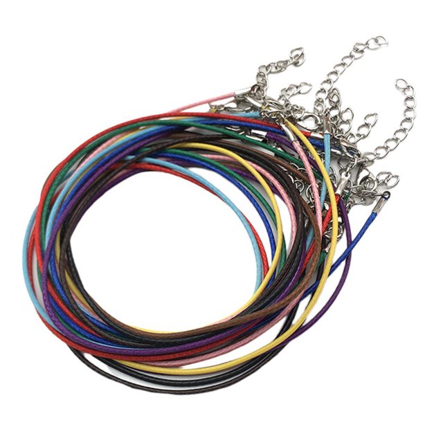 100 piezas de hilo de cera de pulseras de collar de encerado de colores Mezclado Zulema Cordón de collar de algodón encerado