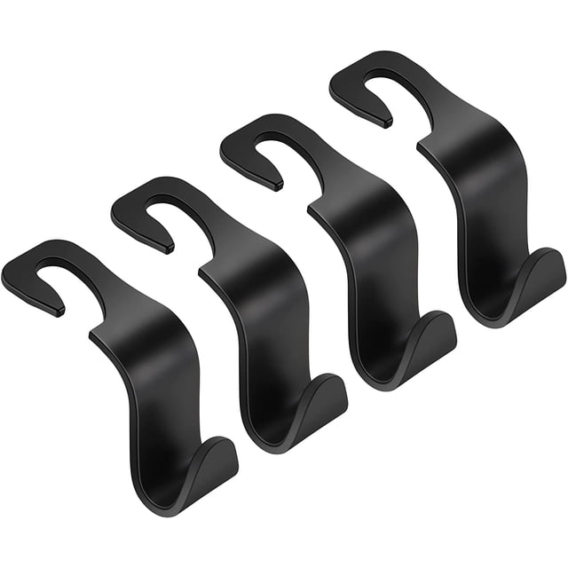 Car Seat Headrest Hook 4 Pack, Universal Car Seat Hooks for Purses and Bags, Purse Holder for Car, Car Storage Organizer
