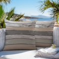 thumbnail image 4 of Outdoor Pillow Cover Gray White Stripes Set of 2 Waterproof Throw Pillowcases Retro Wood Background Decorative Patio Furniture Pillows for Couch Garden Indoor & Outdoor Use, 4 of 9