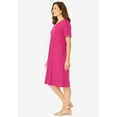 thumbnail image 3 of Woman Within Plus Size Perfect Short-Sleeve V-Neck Tee Dress, 3 of 6