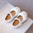 thumbnail image 2 of GiLiling Girls Flats, Mary Jane Ballet Flats, Closed-Toe PU Leather Dress Shoes with Lace Trim and Pearl Strap, Flat Heel Princess Footwear for Party and Daily Wear (White, 4.5-5 Years), 2 of 7