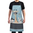 thumbnail image 4 of Yayeee Chief Kitchen Apron with Pockets for Cooking Water Resistant Unisex Adjustable Neck Strap, Pirate Animals, 4 of 7
