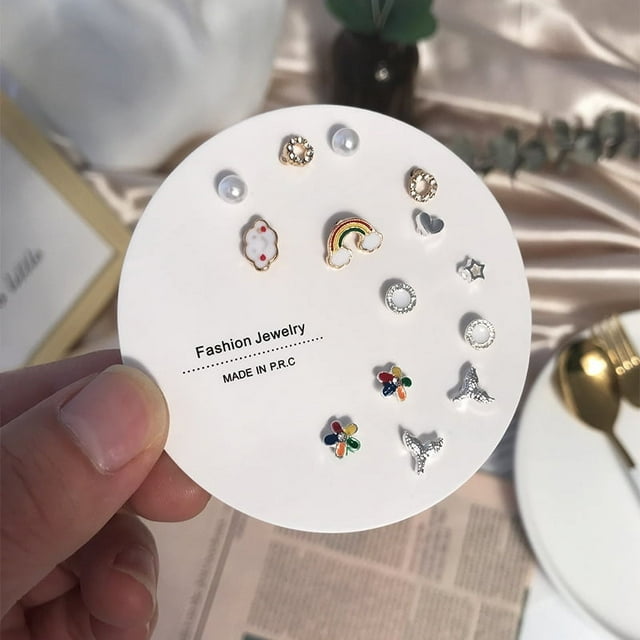 relayinert Cute and compact one week earring set combination earrings