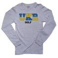 thumbnail image 1 of Ukraine Golf - Olympic Games - Rio - Flag Men's Long Sleeve Grey T-Shirt, 1 of 2