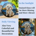 thumbnail image 4 of Bichon Frise Stained Glass Suncatcher Window Hangings Colored Handmade Glass Suncatcher Crafts Kits for Indoor Garden Christmas Decoration 16x16cm(15), 4 of 7