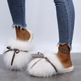 thumbnail image 6 of Lovskoo 2024 Women's Slippers Slippers Fall And Winter Bow Knot Household Shoes Baotou Cotton Slippers Wear Half Shoes White, 6 of 9