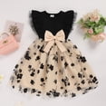 thumbnail image 2 of ZEHJUHAN Toddler Girl's Ruffle Sleeve Bow Princess Dress Sleeveless Round Neck 3D Floral Embroidery Mesh Party Dresses Black，2Y, 2 of 7