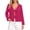 Hot Pink, variant on Women's Solid Color Thin Cotton Linen V Neck Long Sleeve Cardigan, Tie Front Open Front Blouse, Casual Summer Going Out Top, Breathable and Lightweight White S