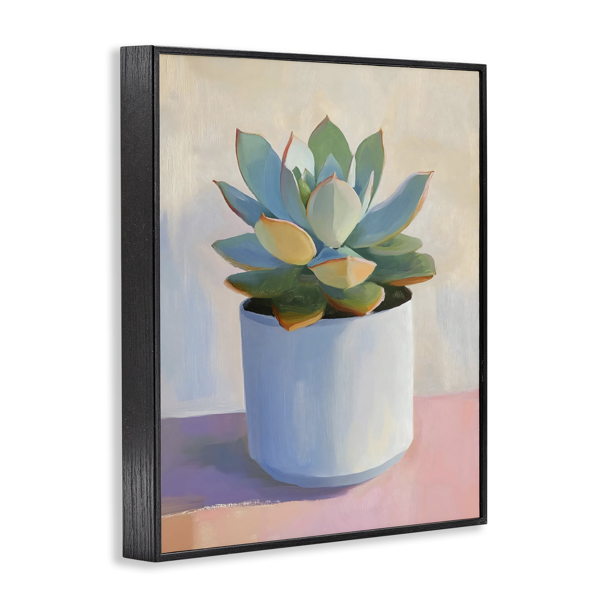Stupell Industries Succulent Plant in White Pot Black Framed Giclee Art, design by The Prints Vibe
