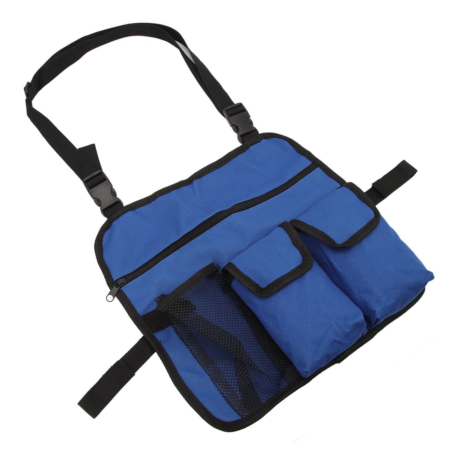 Beach Chair Armrest Organizer Bag - 600D Oxford Cloth, Multi-Pocket, Adjustable Straps (Khaki)