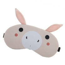 Unique Bargains 1 Pc Beige Cartoon Rabbits Sleep Mask Soft Eye Shade Cover for Light