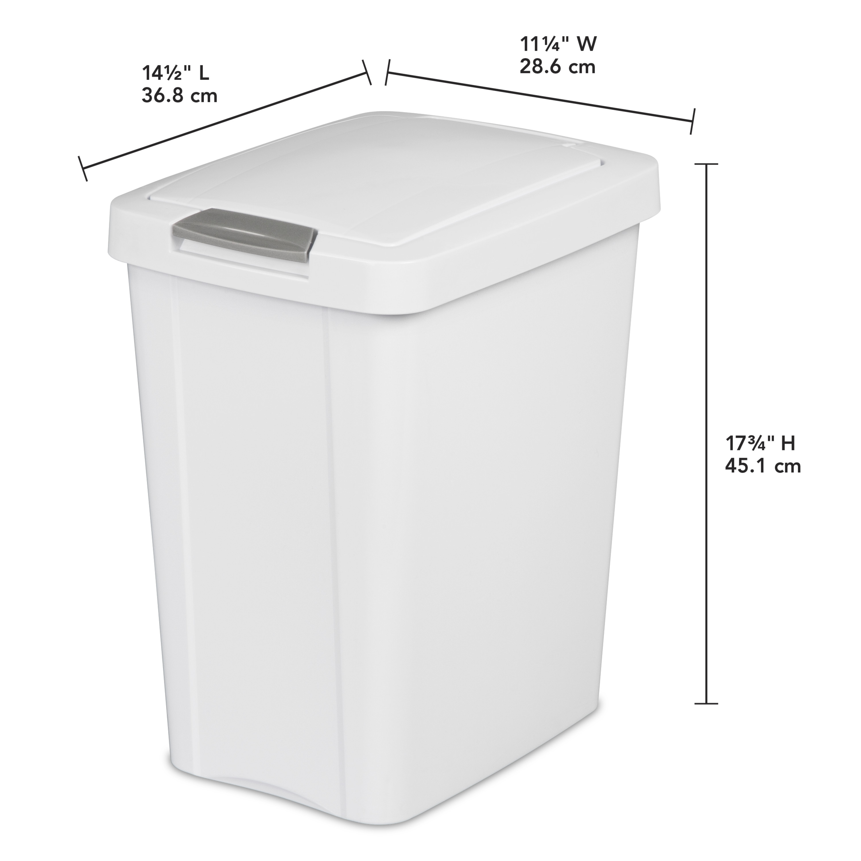 Sterilite 7.5 Gal. TouchTop™ Wastebasket Plastic, White, Set of 4 - image 4 of 8