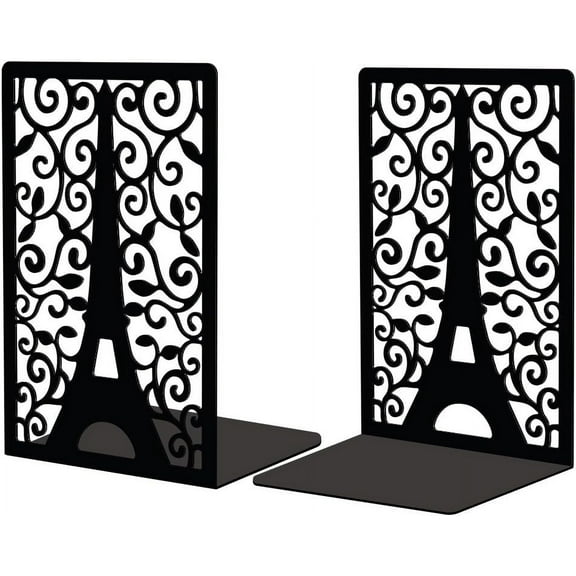 Metal Bookend Stopper Holder Stand for Shelves Decorative 5.3"x4.3"x7.9" Modern Creative Heavy Duty Study Bookends Stoppers Holder Stand (Paris Eiffel Tower)