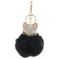 thumbnail image 1 of EeaseMX Llavero de bola esponjosa con perlas incrustaciones de cadena de llavero para el bolso de las mujeres / teléfono móvil / colgante del coche (negro), 1 of 8